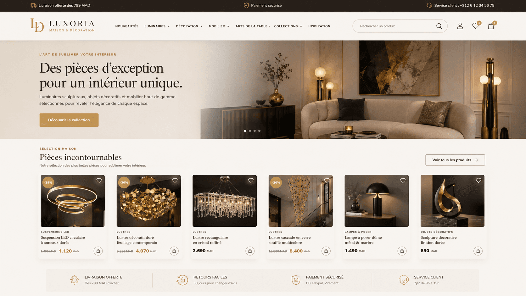 Exemple d’interface produit MarketSoft pour présenter et gérer une offre en ligne